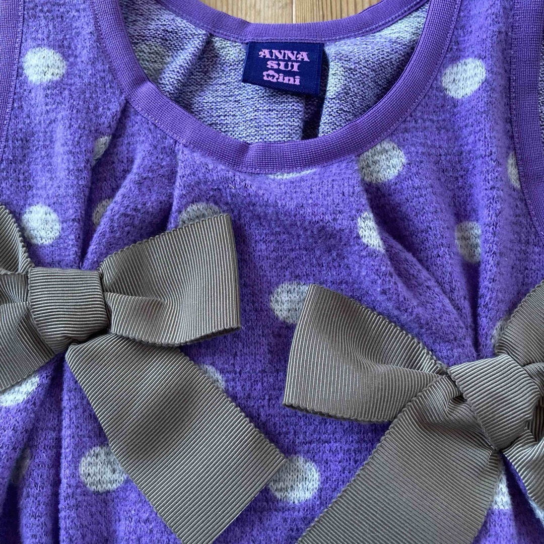 ANNA SUI mini(アナスイミニ)の100センチ　アナスイミニ　リボントップス キッズ/ベビー/マタニティのキッズ服女の子用(90cm~)(Tシャツ/カットソー)の商品写真