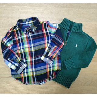 ポロラルフローレン(POLO RALPH LAUREN)のラルフローレン コットン ニット セーター シャツ セット　90(ニット)