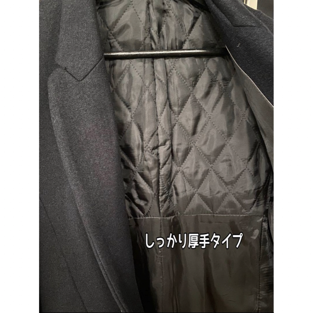 メンズスリム 2つボタン ロングジャケット 厚手 タイトジャケット L 袖切替 メンズのジャケット/アウター(テーラードジャケット)の商品写真