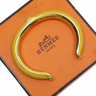 エルメス(Hermes)のエルメス HERMES バングル レザー/メタル イエロー×ゴールド レディース 送料無料【中古】 t19113a(ブレスレット/バングル)