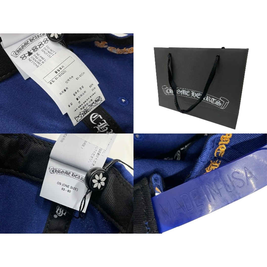 Chrome Hearts(クロムハーツ)の新品未使用 CHROME HEARTS クロムハーツ ベースボールキャップ 5パネル CHキャップ ネイビー イエロー シルバー925 フリー 5721 レディースの帽子(キャップ)の商品写真