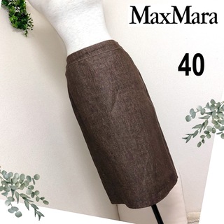 マックスマーラ(Max Mara)のマックスマーラMaxMaraリネンタイトスカート40(ひざ丈スカート)