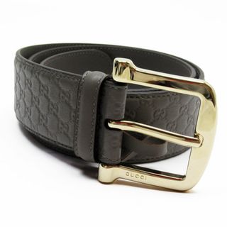 グッチ(Gucci)のグッチ GUCCI ベルト マイクログッチシマ レザー グレー ユニセックス 281548 送料無料【中古】 t19086g(ベルト)