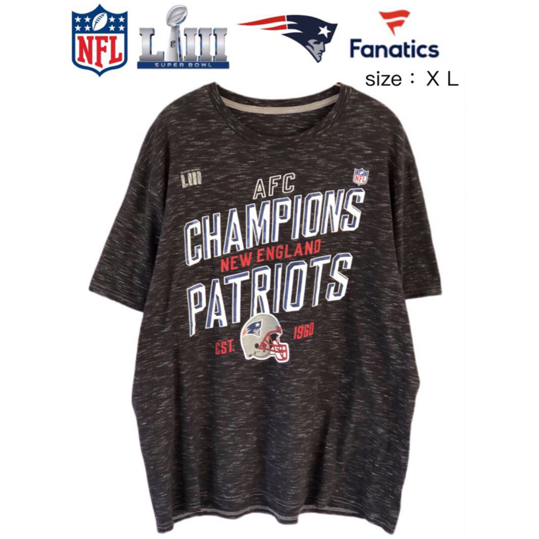 fanatic(ファナティック)のNFL　2019スーパーボール　ペイトリオッツ　Tシャツ　XL　ダークグレー メンズのトップス(Tシャツ/カットソー(半袖/袖なし))の商品写真