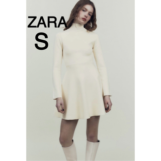 【完売商品】ZARA スケーター　ニットワンピース　エクリュ　白　ホワイト
