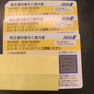 エーエヌエー(ゼンニッポンクウユ)(ANA(全日本空輸))のANA 株主優待券 3枚セット(航空券)