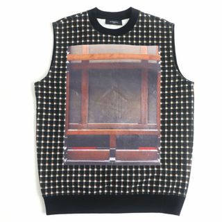 ジバンシィ(GIVENCHY)の【ドンドン見直し】未使用□13AW ジバンシィ リカルドティッシ チェック柄 ノースリーブ カットオフトレーナー 黒 XS 正規 メンズ(スウェット)