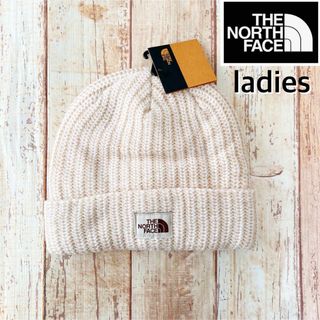 ザノースフェイス(THE NORTH FACE)のTNF ニット帽　ビーニー　帽子　ホワイト　レディース(ニット帽/ビーニー)