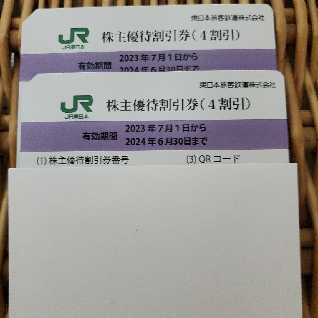 東日本旅客鉄道株式会社　JR東日本　株主優待割引券2枚