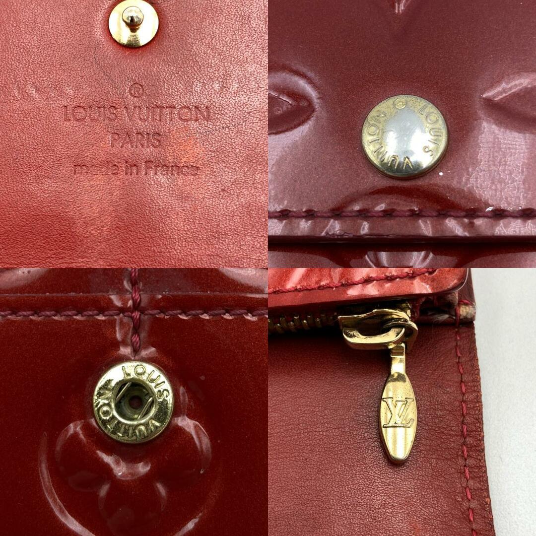 LOUIS VUITTON ルイ・ヴィトン ポルトフォイユ・サラ M93530 モノグラムヴェルニ 長財布 レッド ポムダムール エナメル レディース  USED 【中古】