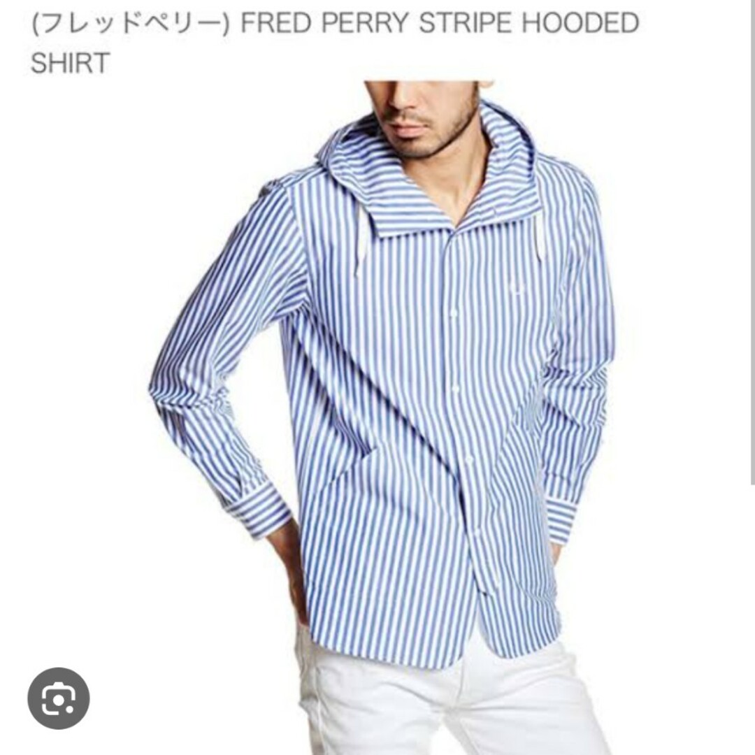 fredperryFRED PERRY フード付きストライプシャツ M