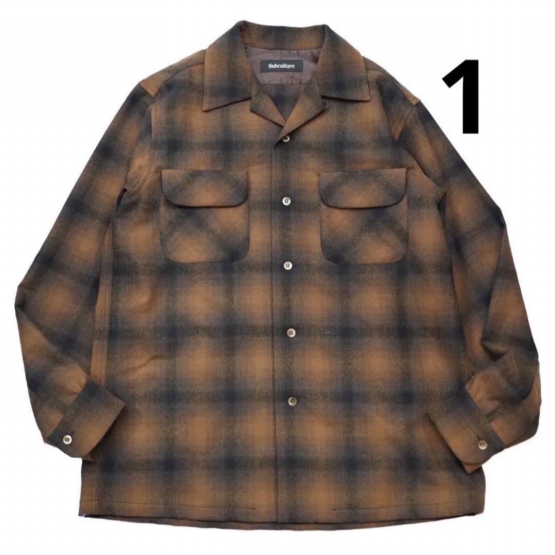 TENDERLOIN(テンダーロイン)のSubculture Wool Check Shirt Brown 1 メンズのトップス(シャツ)の商品写真