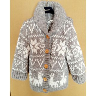 SHIPS - SHIPS/シップス ペルー製 カウチン ニット グレー　wool100%