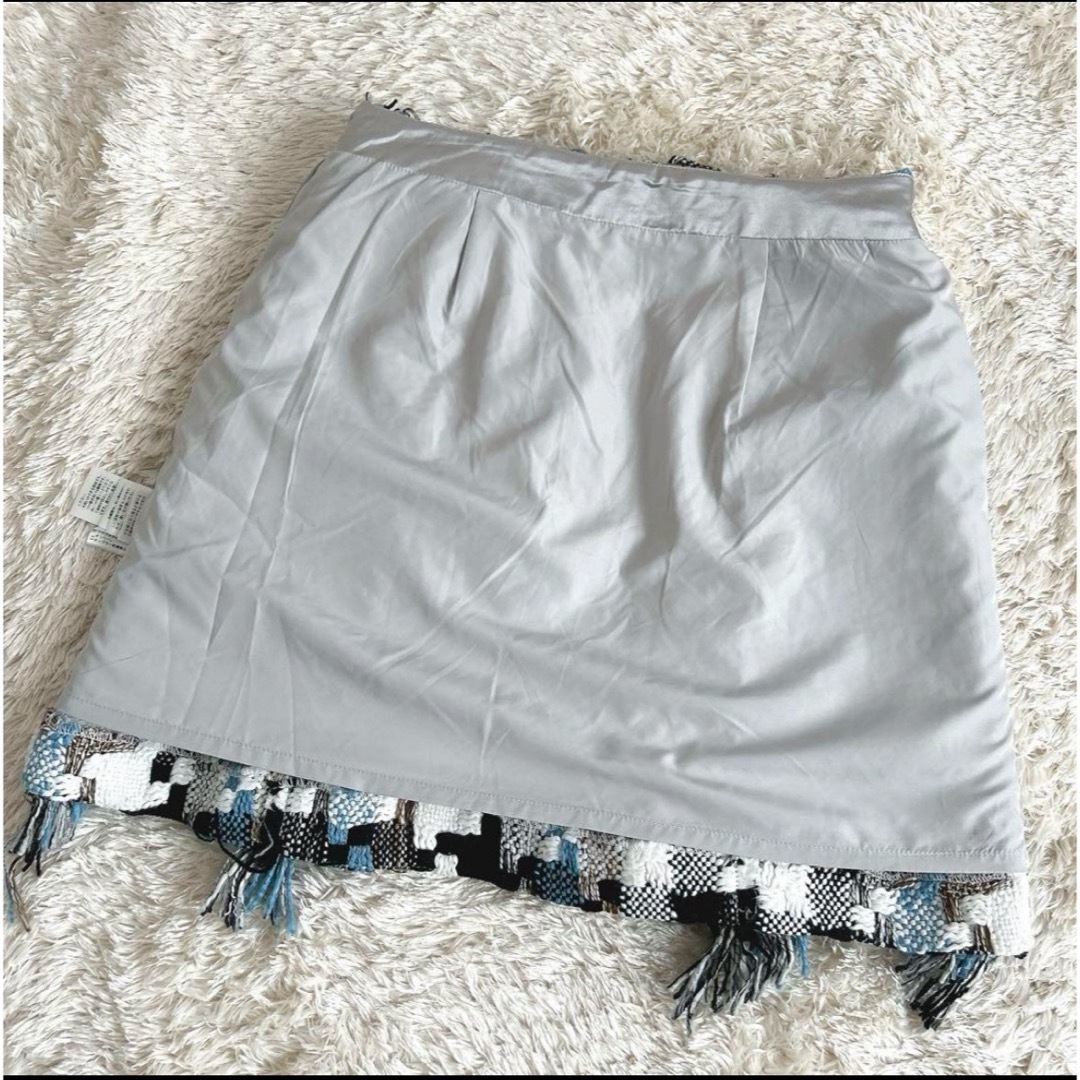 Chesty - 【美品】Chestyチェスティ フリンジ ツイ-ドスカート ブルー