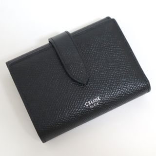 セリーヌ(celine)の【CELINE】セリーヌ ファインストラップウォレット 二つ折り財布 ブラック 10H483BEL・38SI/ok03881ar(財布)