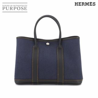 新品♬エルメス♡カンヌGMトートバッグポーチ付◆デニム水色ボーダーHERMES