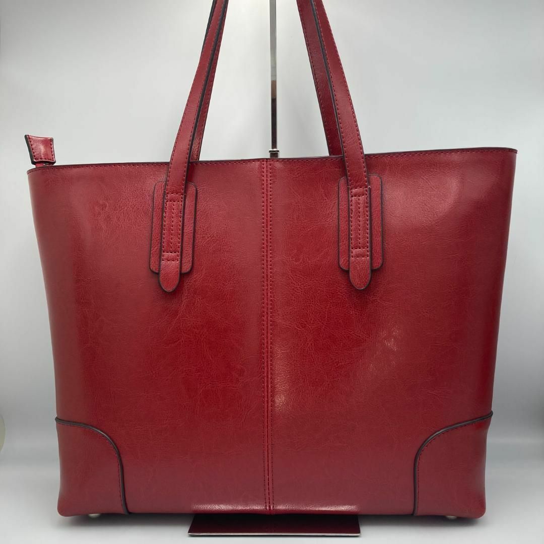 A.M.S. エーエムエス ビジネスバッグ レザー レッド レディースのバッグ(ショルダーバッグ)の商品写真