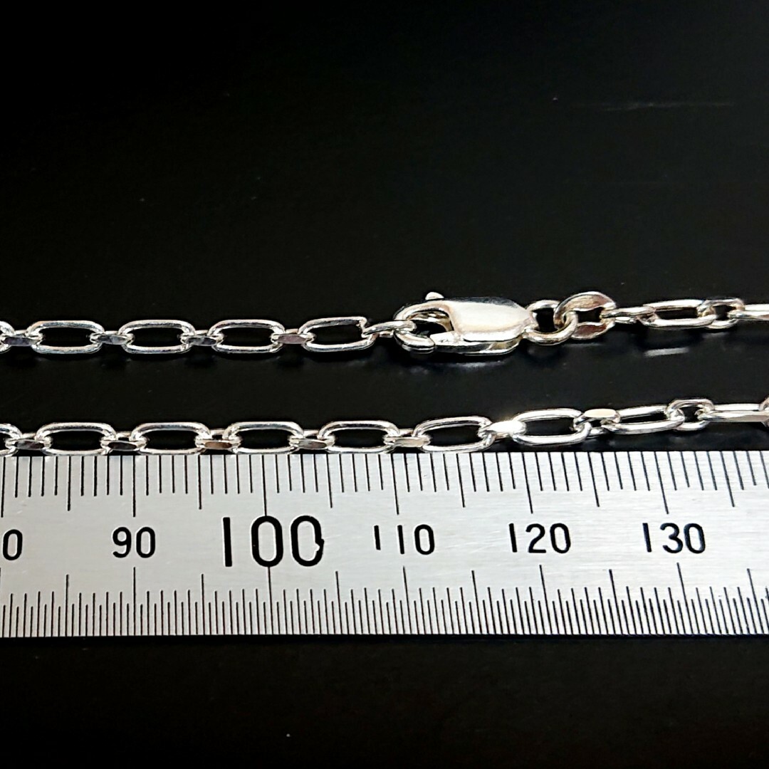 5201 SILVER925 ITALY製 2面カットミックスチェーン45cm レディースのアクセサリー(ネックレス)の商品写真