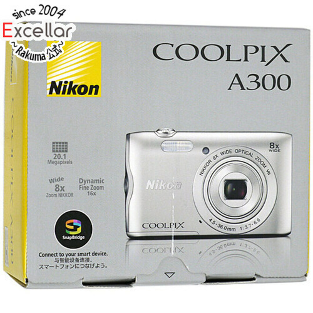 Nikon　デジカメ COOLPIX A300SL　シルバー　2005万画素　展示品