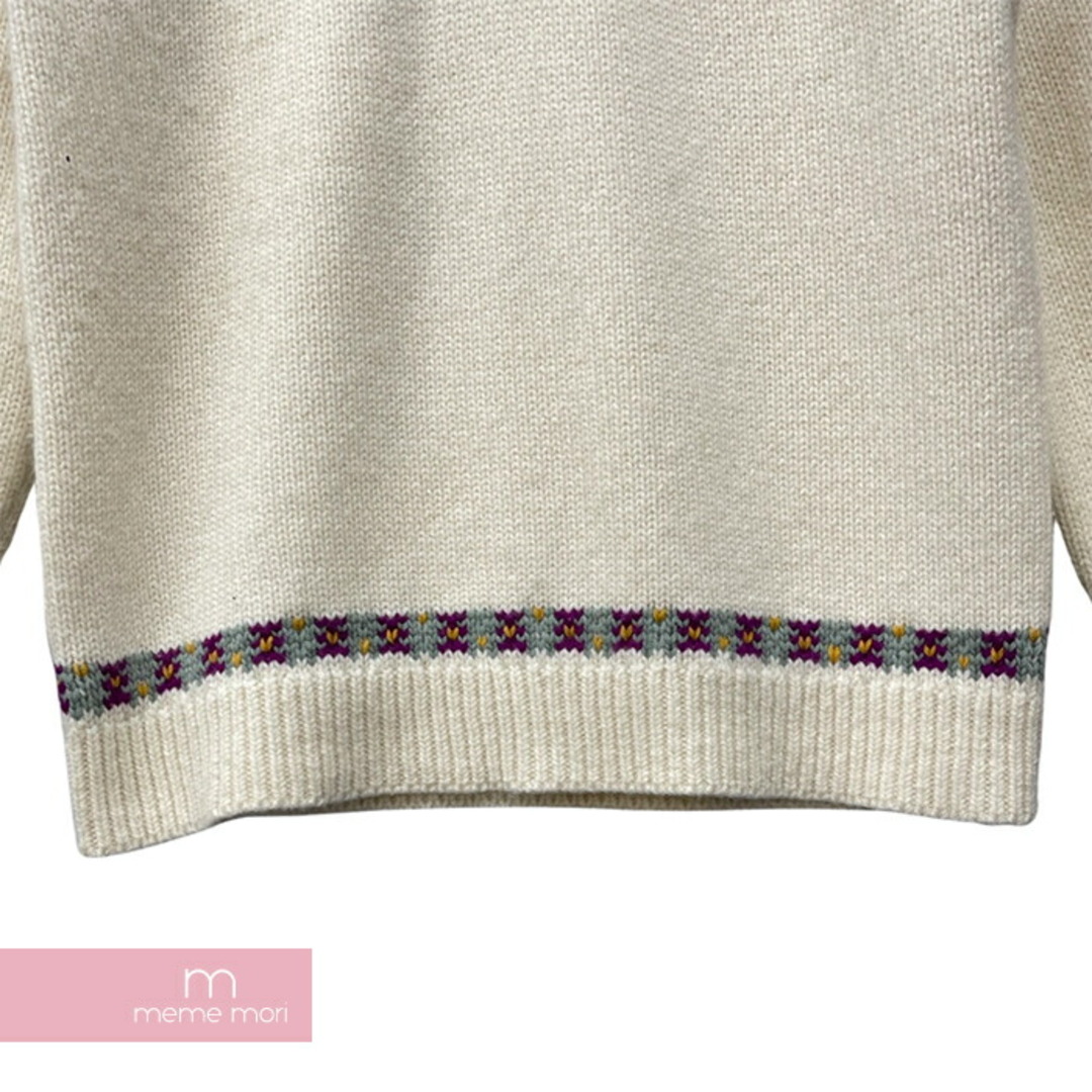 CHANEL(シャネル)のCHANEL 2021SS Nordic Wool Sweater P59806K07806 シャネル ノルディックウールセーター ニット 総柄 ハイネック ホワイト クリーム サイズ44【231119】【中古-A】【me04】 メンズのトップス(ニット/セーター)の商品写真