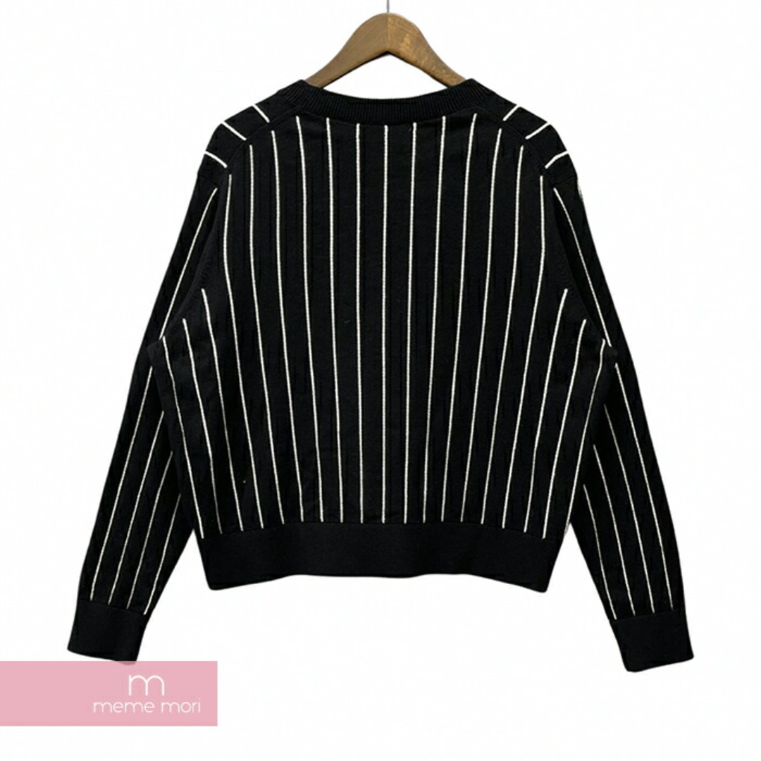 CHANEL(シャネル)のCHANEL 2023SS Stripe Cashmere Sweater P74734K10713 シャネル ストライプカシミヤセーター ニット ココマーク  パイル地ロゴパッチ ブラック サイズ50【231120】【中古-A】【me04】 メンズのトップス(ニット/セーター)の商品写真