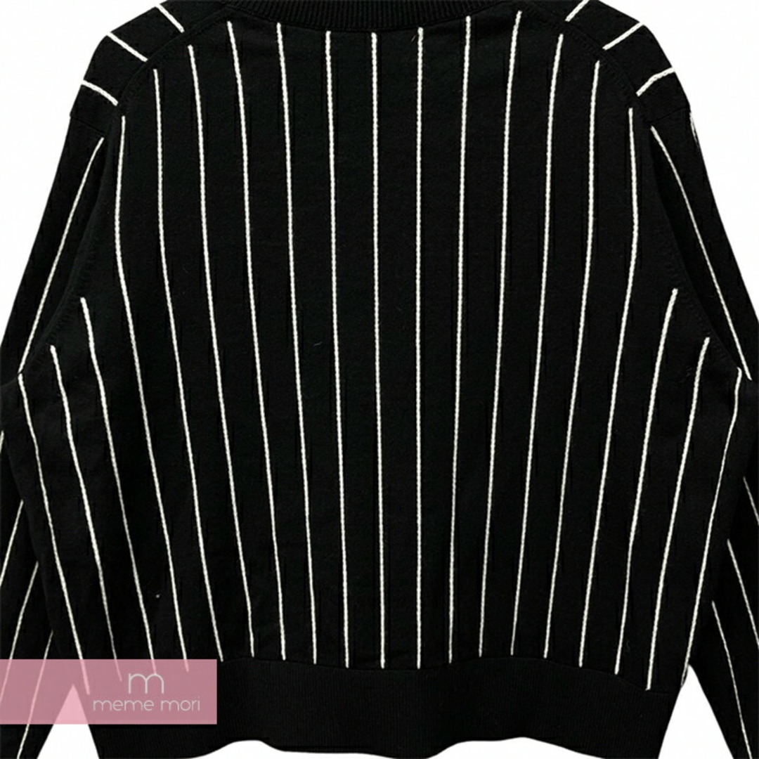 CHANEL(シャネル)のCHANEL 2023SS Stripe Cashmere Sweater P74734K10713 シャネル ストライプカシミヤセーター ニット ココマーク  パイル地ロゴパッチ ブラック サイズ50【231120】【中古-A】【me04】 メンズのトップス(ニット/セーター)の商品写真