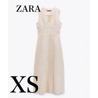 ザラ(ZARA)のフェイクスエードジャンパースカート(ロングワンピース/マキシワンピース)