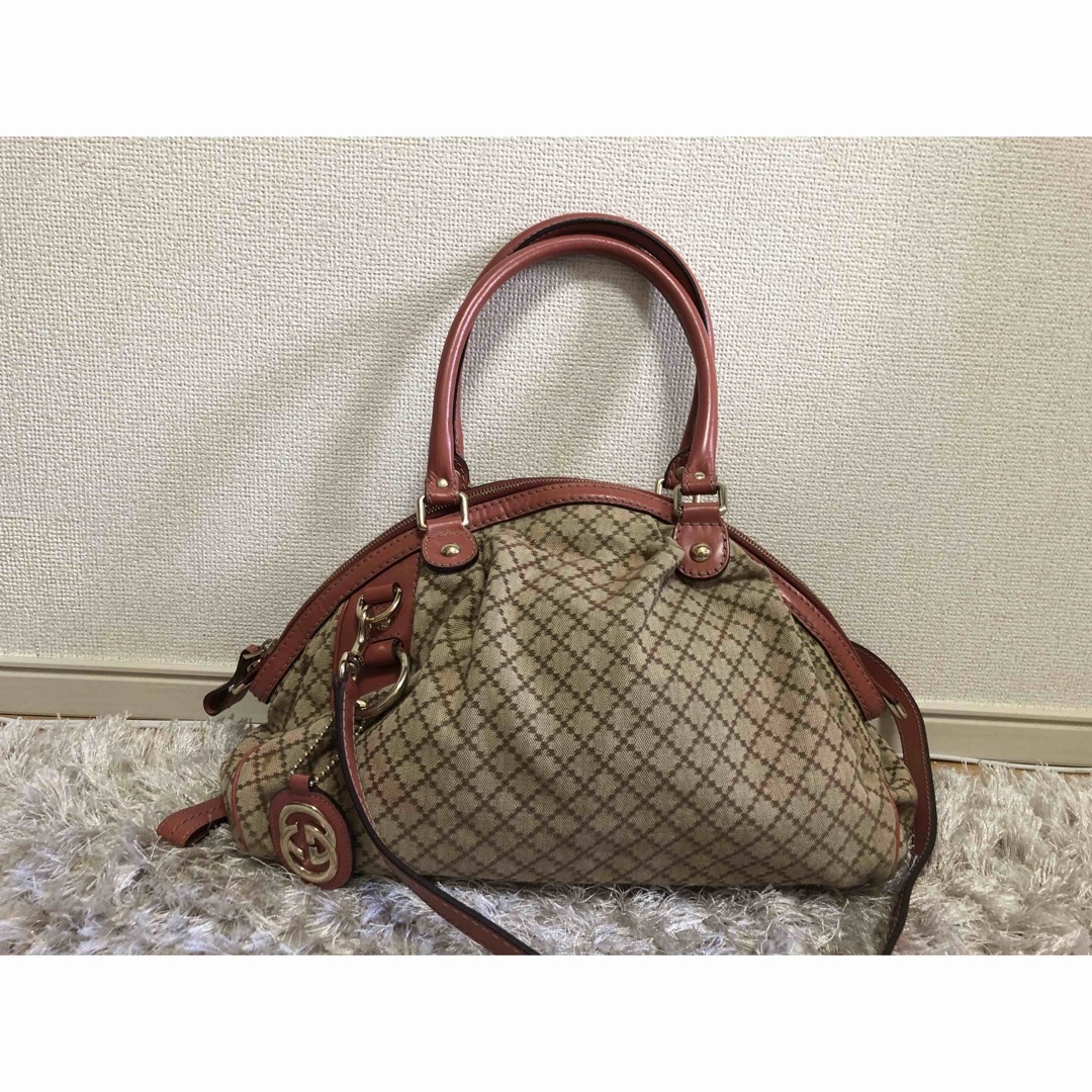 Gucci - GUCCI グッチ ハンドバッグ ディアマンテ スーキー ベージュ