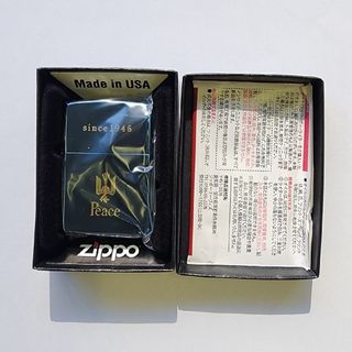 ジッポー(ZIPPO)の【新品未使用】peace　2015年製　非売品ブルーZIPPO(タバコグッズ)