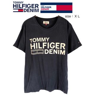 トミーヒルフィガー(TOMMY HILFIGER)のトミー ヒルフィガー　Tシャツ　XL　ネイビー　USA古着(Tシャツ/カットソー(半袖/袖なし))