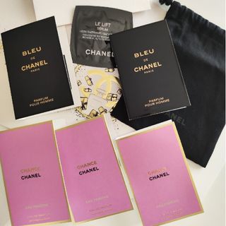 シャネル(CHANEL)のCHANELミニブラック巾着とセット 香水サンプル5つと 美容液サンプル1つ(サンプル/トライアルキット)