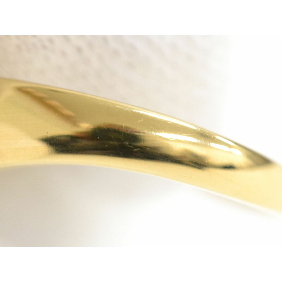 本物 エメラルド 0.35ct ダイヤモンド 0.47ct K18 YG リング 指輪 17号 イエローゴールド グリーン アクセサリー ジュエリー 中古 レディースのアクセサリー(リング(指輪))の商品写真