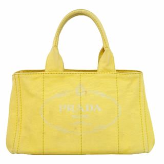 プラダ(PRADA)の本物 プラダ PRADA カナパトート トートバッグ ハンドバッグ キャンバス イエロー Canapa バッグ 中古(トートバッグ)