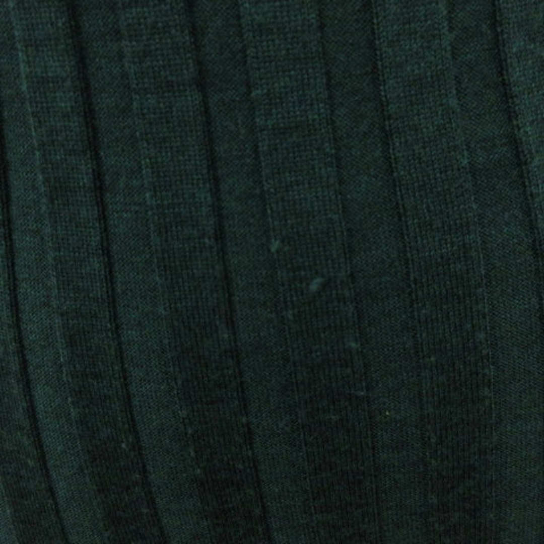 デミリー ロングワンピース タイト 長袖 無地 ウール 緑 S ■RF35cm身幅