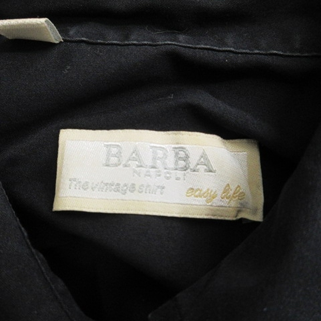 BARBA(バルバ)のバルバ シャツ ブラウス 長袖 無地 コットン 黒 40 ■RF レディースのトップス(シャツ/ブラウス(長袖/七分))の商品写真