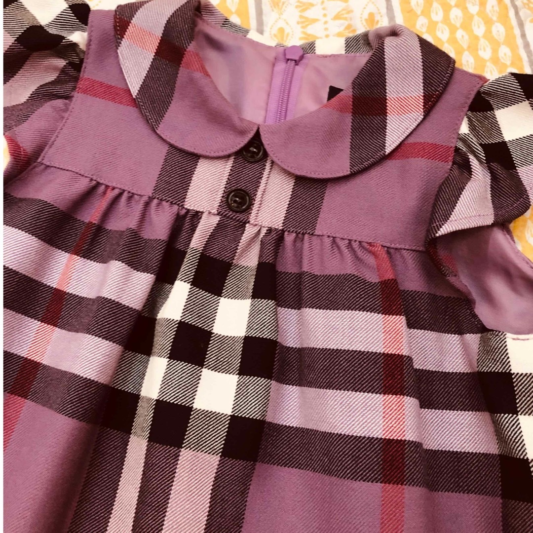 美品本物バーバリーBurberry上質ウールチェック柄ワンピース♫