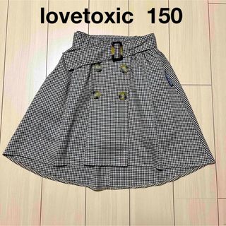 ラブトキシック(lovetoxic)の美品　lovetoxic ラブトキ　ベルト付き千鳥格子柄スカート　M(150)(スカート)