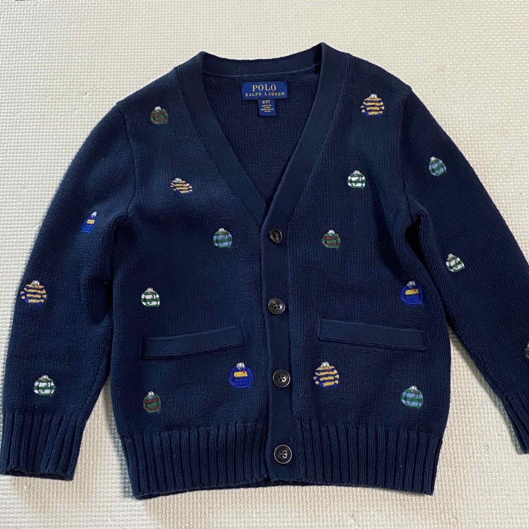 POLO RALPH LAUREN(ポロラルフローレン)のポロラルフローレン　ラガーシャツ刺繍カーディガン　3T キッズ/ベビー/マタニティのキッズ服男の子用(90cm~)(カーディガン)の商品写真