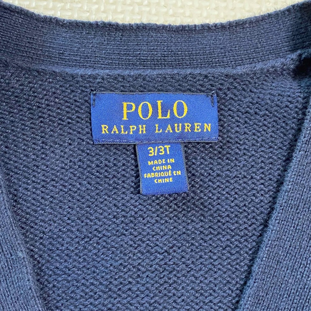 POLO RALPH LAUREN(ポロラルフローレン)のポロラルフローレン　ラガーシャツ刺繍カーディガン　3T キッズ/ベビー/マタニティのキッズ服男の子用(90cm~)(カーディガン)の商品写真