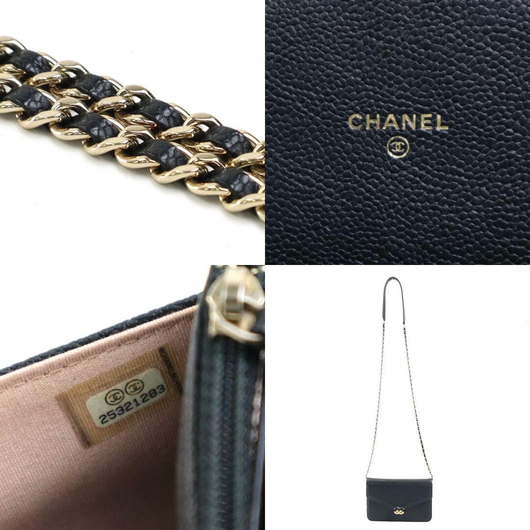 CHANEL(シャネル)のシャネル CHANEL  チェーンウォレット コイル ココマーク レザー ブラック レディース 送料無料【中古】 99776i ハンドメイドのアクセサリー(その他)の商品写真