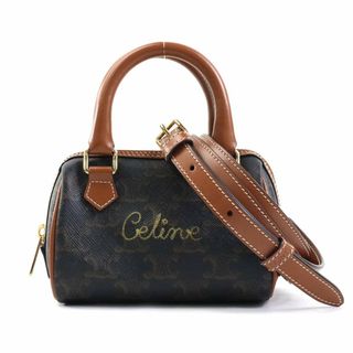 セリーヌ(celine)のセリーヌ CELINE 斜め掛けショルダーバッグ トリオンフ PVCコーティングキャンバス ブラウン レディース 送料無料【中古】 99777j(ショルダーバッグ)