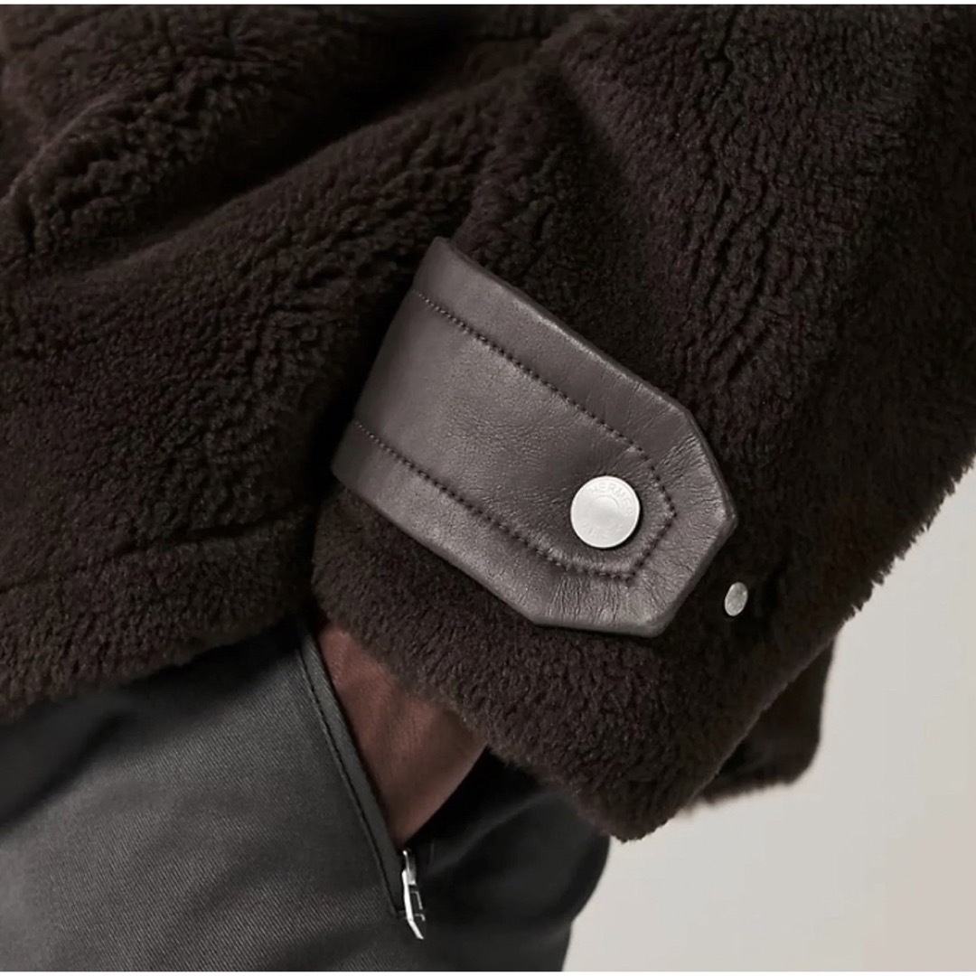 23AW HERMES エルメス ムートンダッフルコートジャケット 48 23AW HERMES エルメス ムートンダッフルコートジャケット 48