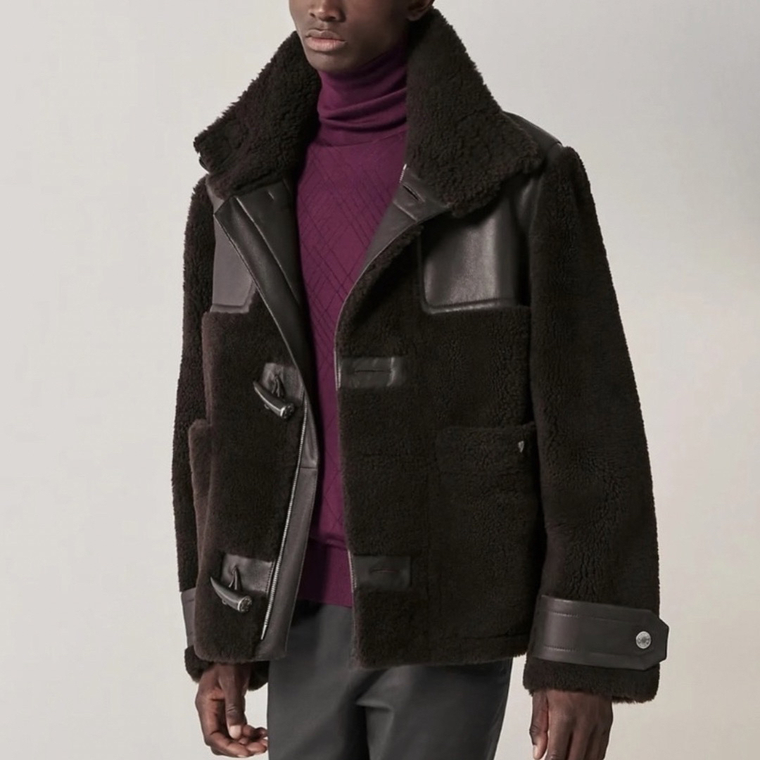 23AW HERMES エルメス ムートンダッフルコートジャケット 48 | フリマアプリ ラクマ 23AW HERMES エルメス ムートンダッフルコートジャケット 48 | フリマアプリ ラクマ