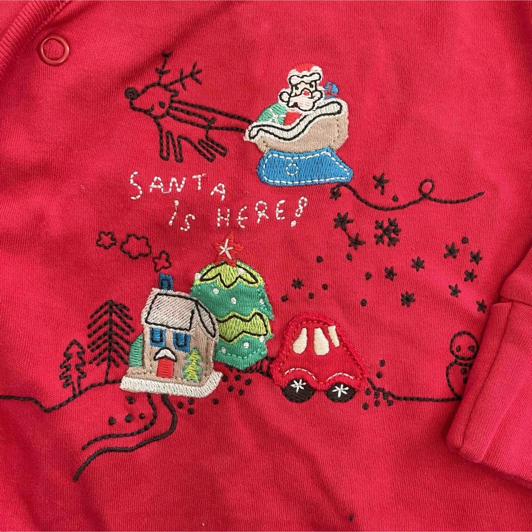 クリスマス衣装 レッド キッズ/ベビー/マタニティのベビー服(~85cm)(カバーオール)の商品写真