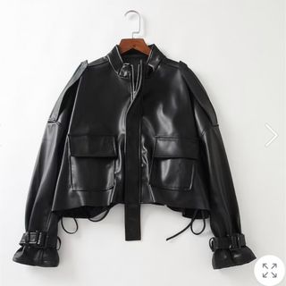 レザージャケット フェイクレザーブルゾン(ライダースジャケット)