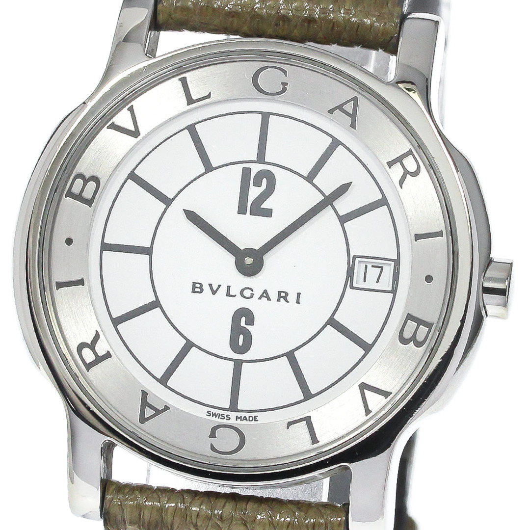 18mmOH歴ブルガリ BVLGARI ST35S ソロテンポ デイト クォーツ メンズ _782269