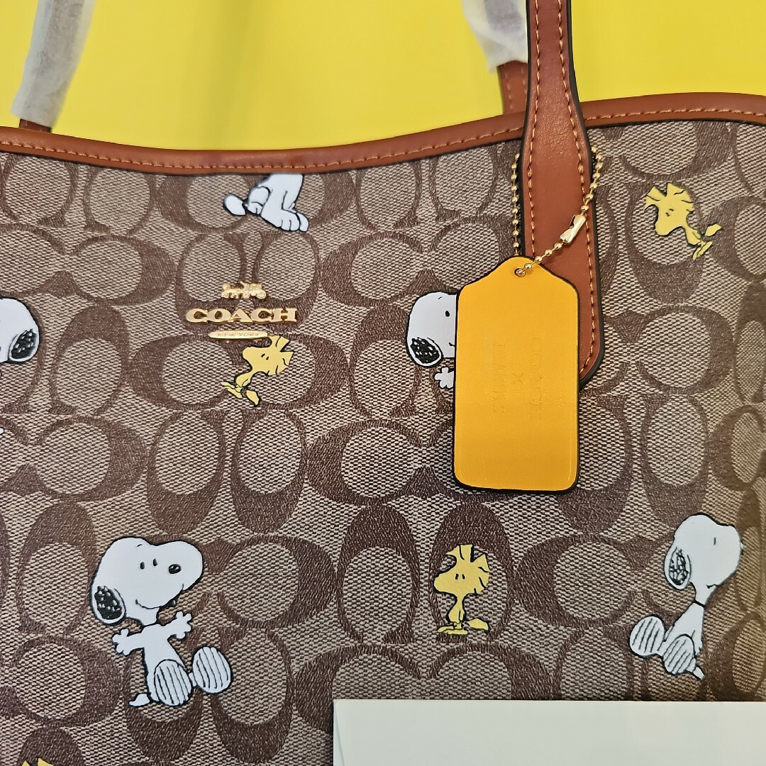 COACH スヌーピー トートバッグ コーチ 新作 ウッドストック 大人気 新品