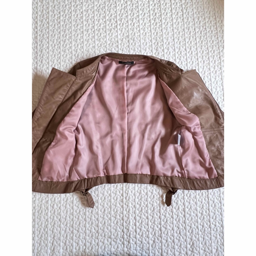 レザージャケット ラムレザー 羊革 本革 レディースのジャケット/アウター(ノーカラージャケット)の商品写真