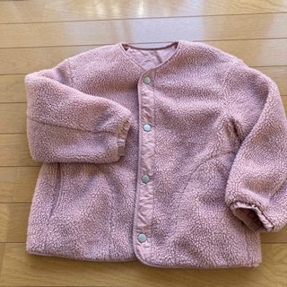 ユニクロ(UNIQLO)のユニクロ　キルティングボアリバーシブルジャケット　キッズ　120  ピンク(ジャケット/上着)