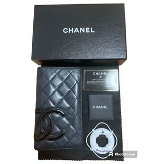 シャネル(CHANEL)のCHANEL カンボンライン　長財布　財布　黒　ピンク(財布)